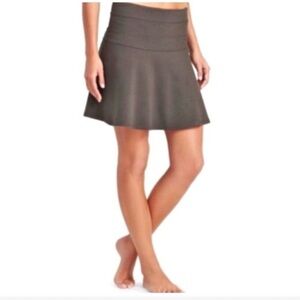 Athleta Skyose Ponte Twill Skirt Dark GrayCharcoal Zip Pocket Stretch 12 A line